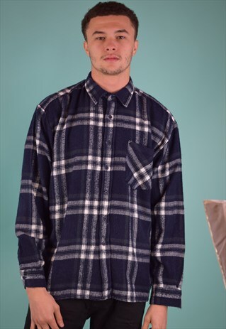 VINTAGE 90'S CHECKED WOOL SHIRT