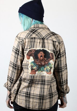DISNEY MOANA REWORKED VINTAGE PLAID SHIRT