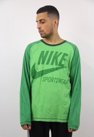 VINTAGE NIKE GREEN LONG SLEEVE T-SHIRT