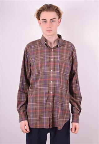 RALPH LAUREN MENS VINTAGE SHIRT LARGE MULTI CHECK 90'S