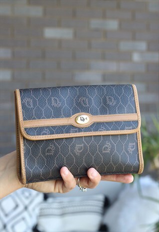 VINTAGE 1970S CHRISTIAN DIOR MINI MONOGRAMMED CLUTCH BAG