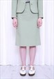 REVIVAL 80S VINTAGE GREEN SKIRT & BLAZER CO-ORD SUIT