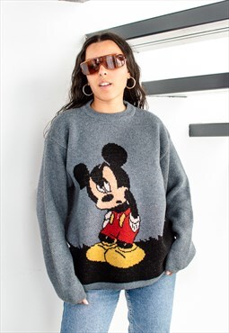 Vintage 90s cartoon Disney angry Mickey Mouse jumper