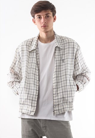 VINTAGE YVES SAINT LAURENT HARRINGTON 90S WHITE BLACK