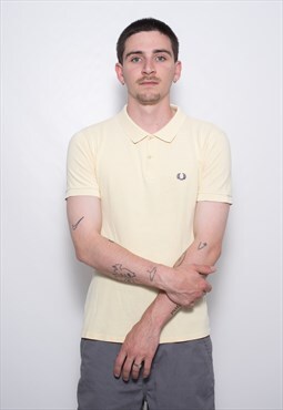 Vintage Fred Perry 90s Yellow Basic Polo Shirt