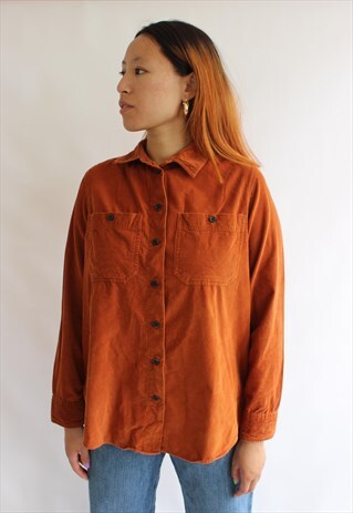ORANGE CORDOURY SHIRT BLOUSE