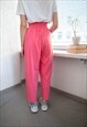 VINTAGE 80'S PINK COTTON HIGH WAISTED TROUSERS