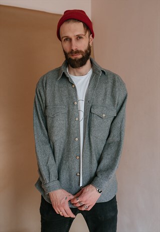 VINTAGE 90S GRUNGE GREY SHIRT