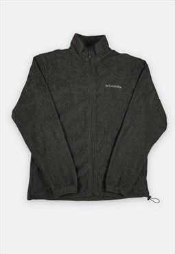 Columbia embroidered grey fleece jacket size M