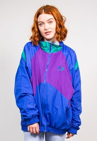 VINTAGE 90'S COLOURBLOCK BRIGHT SHELLSUIT TRACKSUIT JACKET