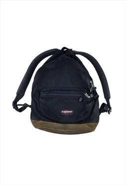Vintage Eastpak Black Basic Leather Bottom Backpack Bag