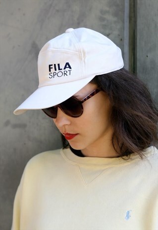 90'S WHITE FILA SPORT UNISEX CAP HAT