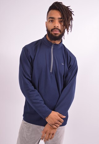 NIKE MENS VINTAGE PULLOVER TRACKSUIT TOP LARGE BLUE 90S