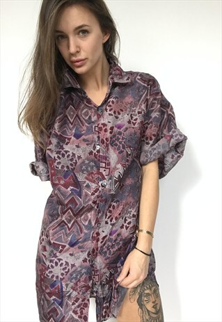PATTERNED OVERSIZED RETRO VINTAGE UNISEX FESTIVAL SHIRT