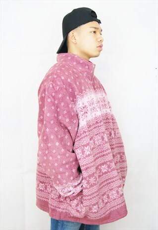 CRAZY PRINT FLEECE 1/4 ZIP TOP (1990'S)