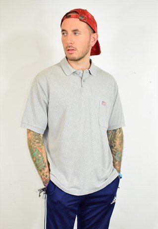 VINTAGE POLO JEANS CO RALPH LAUREN GREY HEAVY POLO T SHIRT