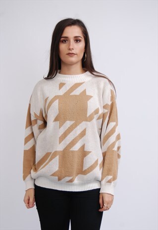 VINTAGE ABSTRACT THIN KNIT JUMPER
