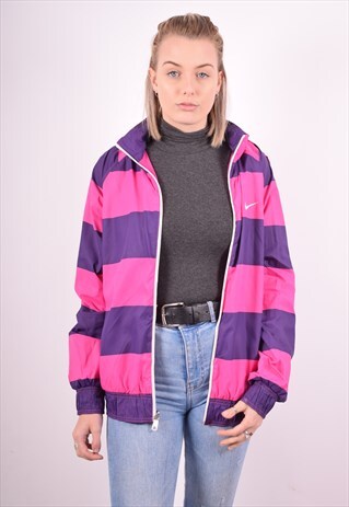 NIKE WOMENS VINTAGE RAIN JACKET LARGE PINK 90S