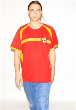 Vintage 00s Spain football jersey in red