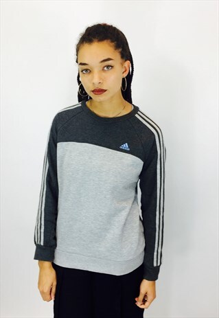 ADIDAS CLASSIC 3 STRIPE EMBOIRDERED SWEATSHIRT