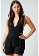 BLACK WOMEN'S NIGHTWEAR SHORTS HIGH WAIST HOT PANT HEN PARTY