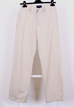 Polo Ralph Lauren Women Cream Cotton Straight Trousers.