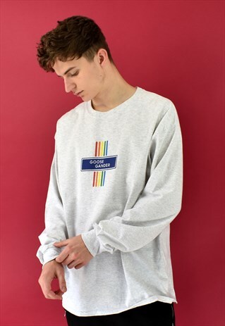 G&G UNISEX ASH RAINBOW STICK L/S CUFFED TEE
