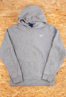 '00s Nike Grey Embroidered Small Logo Hoodie - B1905