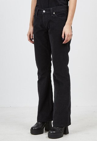 VINTAGE BLACK LEVI'S CORDUROY TROUSERS BOTTOMS
