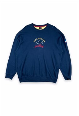 Paul & Shark vintage 90s navy blue embroidered sweatshirt