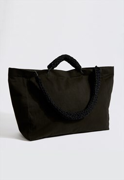 Mama Over-sized gym/ yoga tote bag black cotton