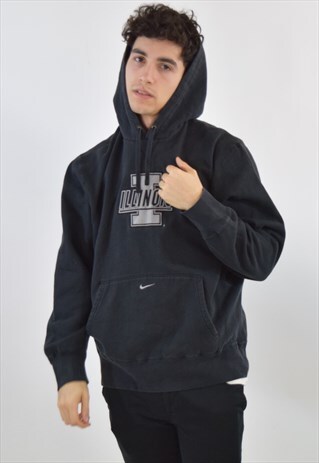 VINTAGE 90S BLACK NIKE HOODIE SWEATSHIRT