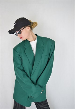 VINTAGE GREEN RAVE OVERSIZE BLAZER