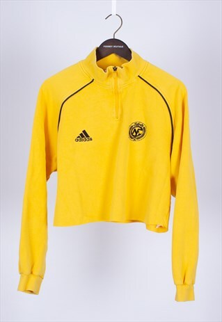 REMADE 90S YELLOW CROPPED SWEATER ADIDAS