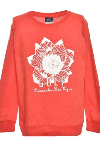 BEYOND RETRO VINTAGE RED PRINTED SWEATSHIRT - L