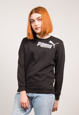 90'S VINTAGE BLACK PUMA SWEATSHIRT JUMPER