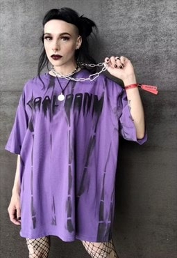 Tie-dye oversize tee gradient t-shirt grunge top in purple