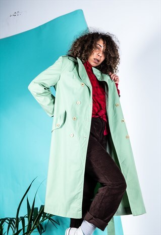 VINTAGE TRENCH COAT IN GREEN