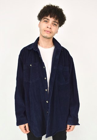 VINTAGE 90'S CORDUROY NAVY SHIRT
