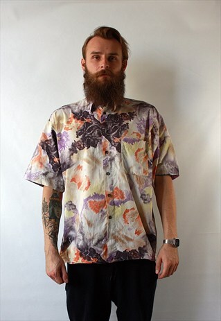 VINTAGE 80'S SHIRT WITH BUTTONS AND COLORFUL PATTERNS