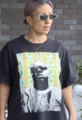 VINTAGE Y2K NOTORIOUS BIG BLACK AZTEC PRINT OVERSIZED TSHIRT