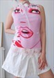 Vintage Y2K Anime Girl Face Mini Dress