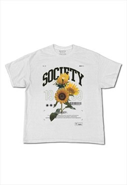 Society Oversized T-Shirt - Solid White