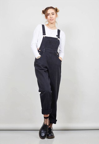 BLACK OVERSIZED DENIM VINTAGE 90'S DUNGAREES