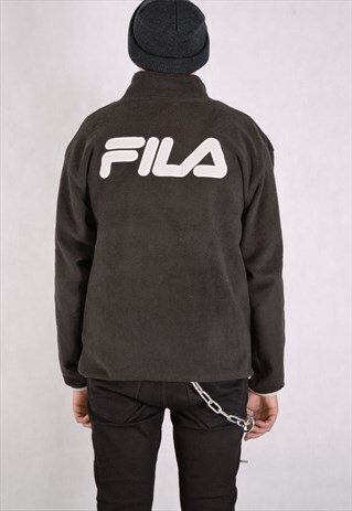 VINTAGE 90S FLEECE QUARTER ZIP FILA BIG LOGO SPORT JACKET