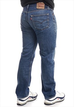 Vintage Levis 501 Ripped Blue Denim Jeans Womens