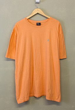 Vintage Ralph Lauren T Shirt Orange Short Sleeve With Logo