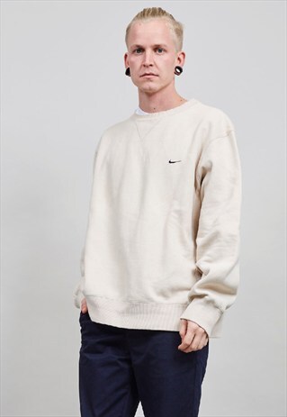 VINTAGE 90'S OVERSIZED BEIGE NIKE SWEATER