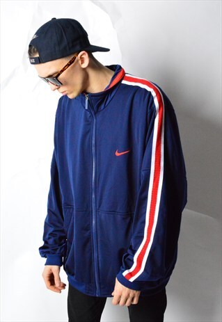 VINTAGE 90S NAVY BLUE NIKE SPORTS JACKET