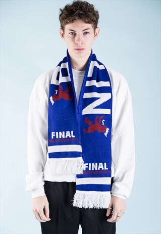 VINTAGE BERLIN WORLD CUP FINAL FOOTBALL SCARF BLUE